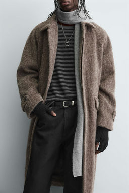 COAT WITH FAUX FUR WOOL BLEND