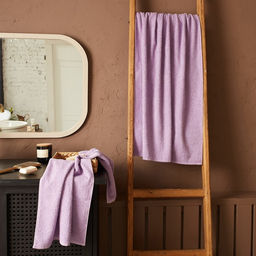 Полотенце махровое Экономь и Я 50*90 см, цв. лиловый, 100% хлопок, 320 гр/м2  фото 9