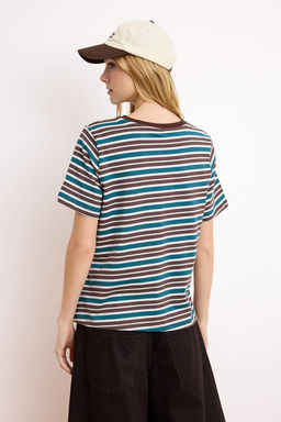 Cok Renkli Regular/Normal Kal?p K?sa Kollu Tok %100 Pamuk Orme T-Shirt TWOSS26TS00028 - Trendyolmilla фото 4