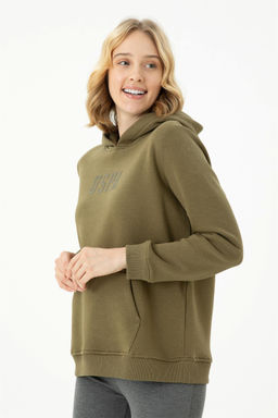 Женский базовый свитшот цвета хаки