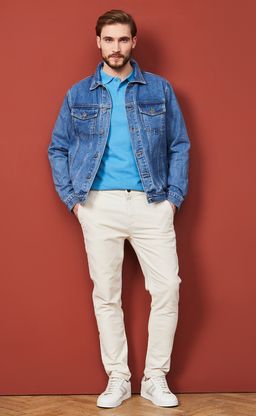 Куртка джинс P011-1336 middle blue