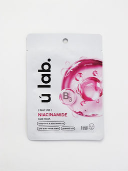 Цена за 3 шт. Маска для лица тканевая с ниацинамидом, упругость и эластичность, ULAB