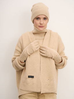 Перчатки из кашемира 18-23-206-0C бежевые