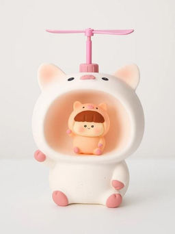 Kопилка - ночник Baby pig fan, white (13,5 см), пластик
