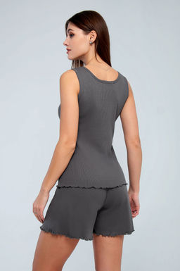 Арт. 9155/2 Пижама с шортами 42-50 (5 шт) Цвет:верх-темно-серый,низ-темно-серый