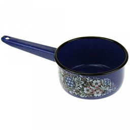 "Голубика" Ковш эмалированный 1л, д16см, h7см, синий рябчик (Россия)