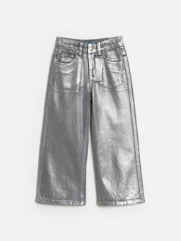 ACOOLA / Брюки джинсовые детские для девочек Poka серебряный  фото 3