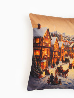 Набор декоративных наволочек «Этель» Christmas village, 40×40 см - 2 шт., велюр