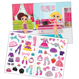Книги с наклейками многоразовыми Для девочек, набор 3 шт.