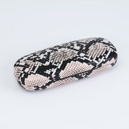 Футляр для очков «Питон», салфетка, цепочка, экокожа, бежевый