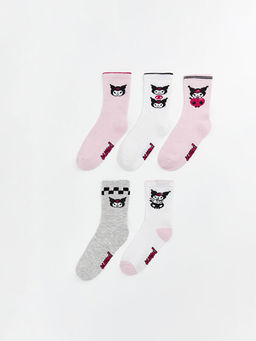 Kuromi Desenli K?z ?ocuk Soket ?orap 5li