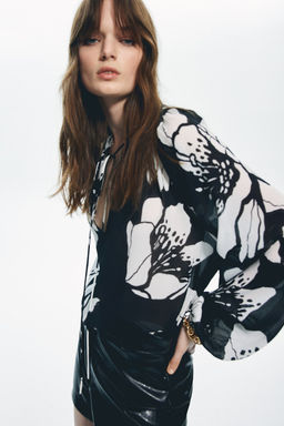 Blusa de gasa efecto arrugado - H&m фото 3