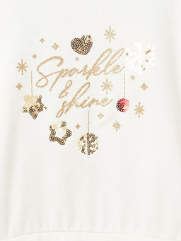 Bisiklet Yaka Bask?l? Uzun Kollu K?z ?ocuk Elbise