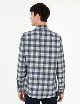 Lacivert Ekose Regular Fit Uzun Kollu G_mlek - Pierre cardin фото 5