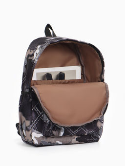 Рюкзак школьный на молнии, с карманами, с абстрактным принтом, размер 30?13?42 см, с принтом, чёрный