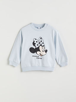 Minnie Mouse Bask?l? K?z Bebek Sweatshirt ve Tayt 2li