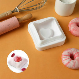 Форма для выпечки и муссовых десертов KONFINETTA Любовь в квадрате, силикон, 11.4?12?4.4 см, белая