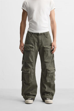 CARGO POCKET DENIM TROUSERS - Zara фото 12