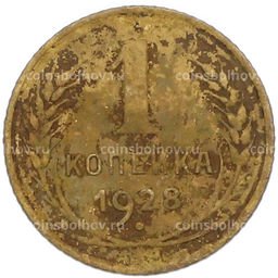 Монета 1 копейка 1928 года