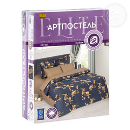 Постельное белье Илана (сатин Россия) 1,5 сп./Пододеяльник (молния): 1 шт. - 215*145; Простыня: 1 шт. - 215*150; Наволочка (клапан, ушки): 2 шт. - 70*70 Россия - Артпостель фото 9