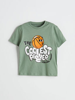 Bisiklet Yaka Bask?l? Erkek ?ocuk Ti??rt 2li