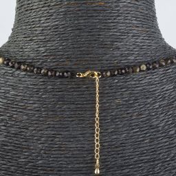 Бусы из Обсидиана золотистого и Пирита огранка - Радуга самоцветов фото 2