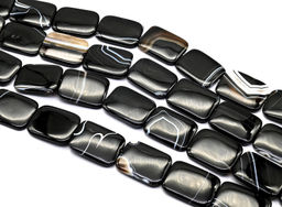 Бусины из агата глазкового прямоугольник 30*40мм, 40см, 10 бусин Радуга камня