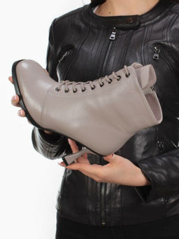 04-E29W-15HK BEIGE Ботинки зимние женские (натуральная кожа, натуральный мех)