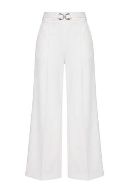Beyaz Toka Detayl_ Wide Leg/Geni_ Pa_a Kuma_ Pantolon TWOAW27PL00033