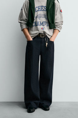 CHAMPION ® X ZARA STRIPED BAGGY FIT JEANS  фото 2