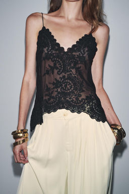 ZW COLLECTION LACE CAMISOLE TOP - Zara фото 5