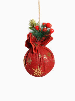 Ёлочный шар новогодний «Блеск рождества» снежинки, 8×12 см, красный