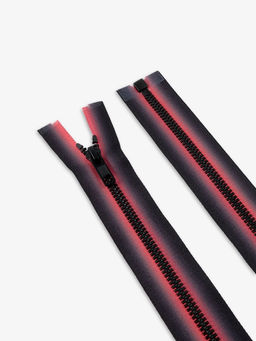 Цена за 10 шт. Молния «Трактор», №5, разъёмная, замок автомат, 50 см, красная, чёрная