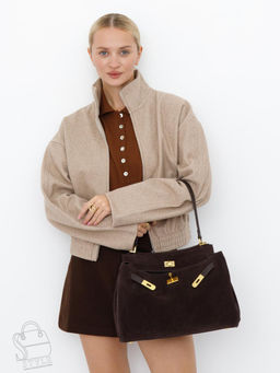 Сумка женская кожаная 2320YF d.coffee Polina&Eiterou  в Новосибирске