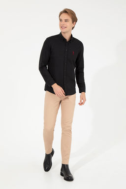 Erkek Slim Fit Kum Kanvas Pantolon