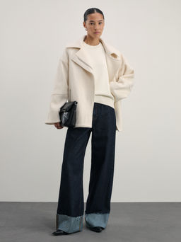 Полупальто-косуха из шерстяной ткани / Zarina  фото 2