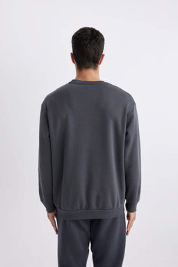 Базовый свитшот Oversize с круглым вырезом - Defacto фото 6