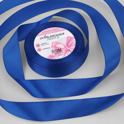 Лента атласная, 25 мм, 23±1 м, синяя №40
