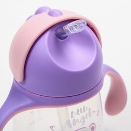 Поильник детский с силиконовой трубочкой «Koala», 250 мл., с ручками, цвет фиолетовый