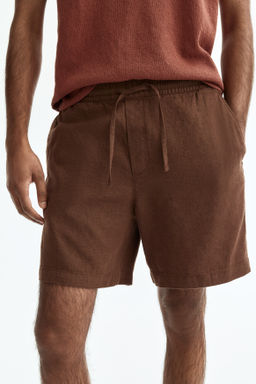 Pantal?n corto en mezcla de lino Relaxed Fit - H&m фото 8