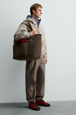 TOTE BAG WITH LEATHER DETAILS AARON LEVINE X ZARA фото 2