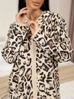 Халат женский, цвет бежевый коричневый