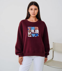 Свитшот #КТ9905 (3), бордовый