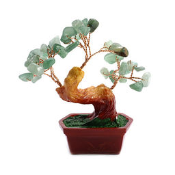 Дерево счастья с камнями Нефрит - символ карьерного роста, усеха и процветания 11см