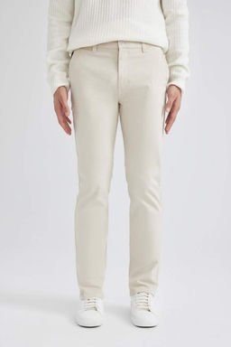 Брюки-чиносы прямого кроя из габардина с карманом на молнии и парусиновой тканью стандартного кроя - Defacto фото 8