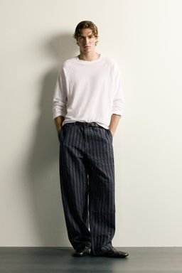 PANTAL?N CHINO RELAXED FIT RAYAS / Azul