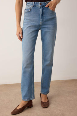 Mavi Yuksek Bel Esnek Slim Fit Mom Jeans TWOAW26JE00229 - Trendyolmilla фото 3