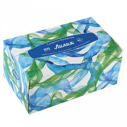 Салфетки бумажные 20х19см "Универсальные", 2-х слойные, 200 штук в упаковке, микс (Россия)