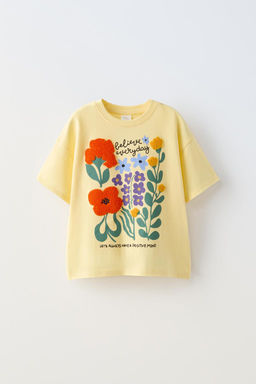 T-SHIRT WITH TERRY EMBROIDERY - Zara фото 3