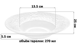 Тарелка круглая глубокая 25*25*5,5 см Райский сад - Elan gallery фото 2